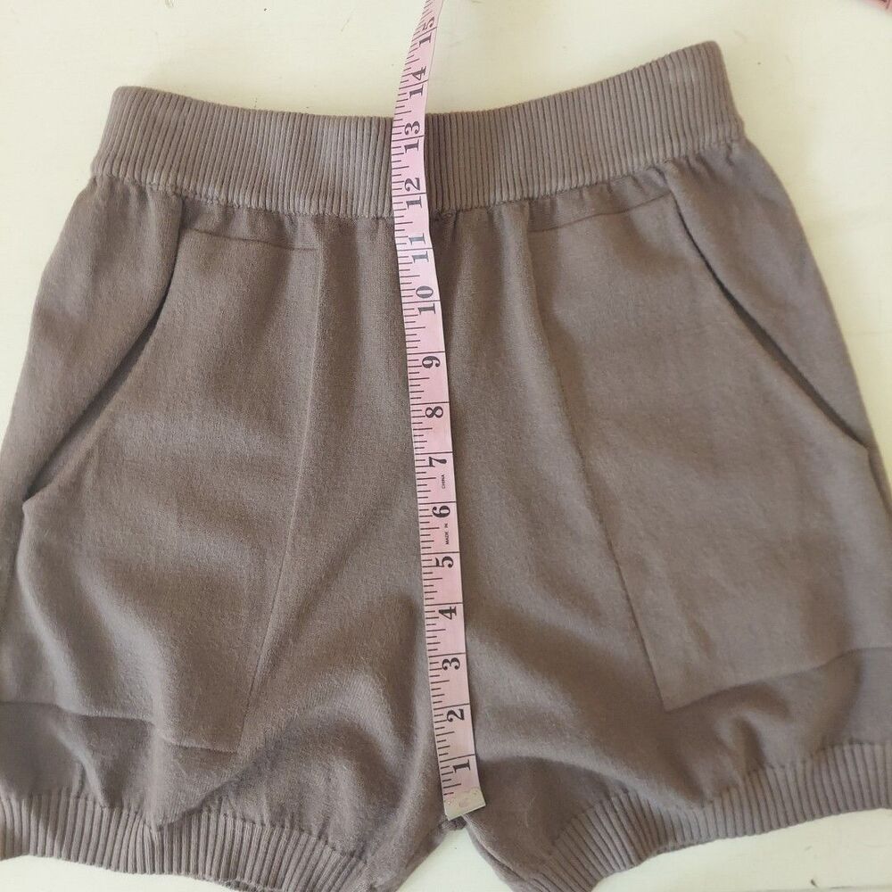 YUNA Brown Knit Lounge Shorts Sz Small - Picture 7 of 9